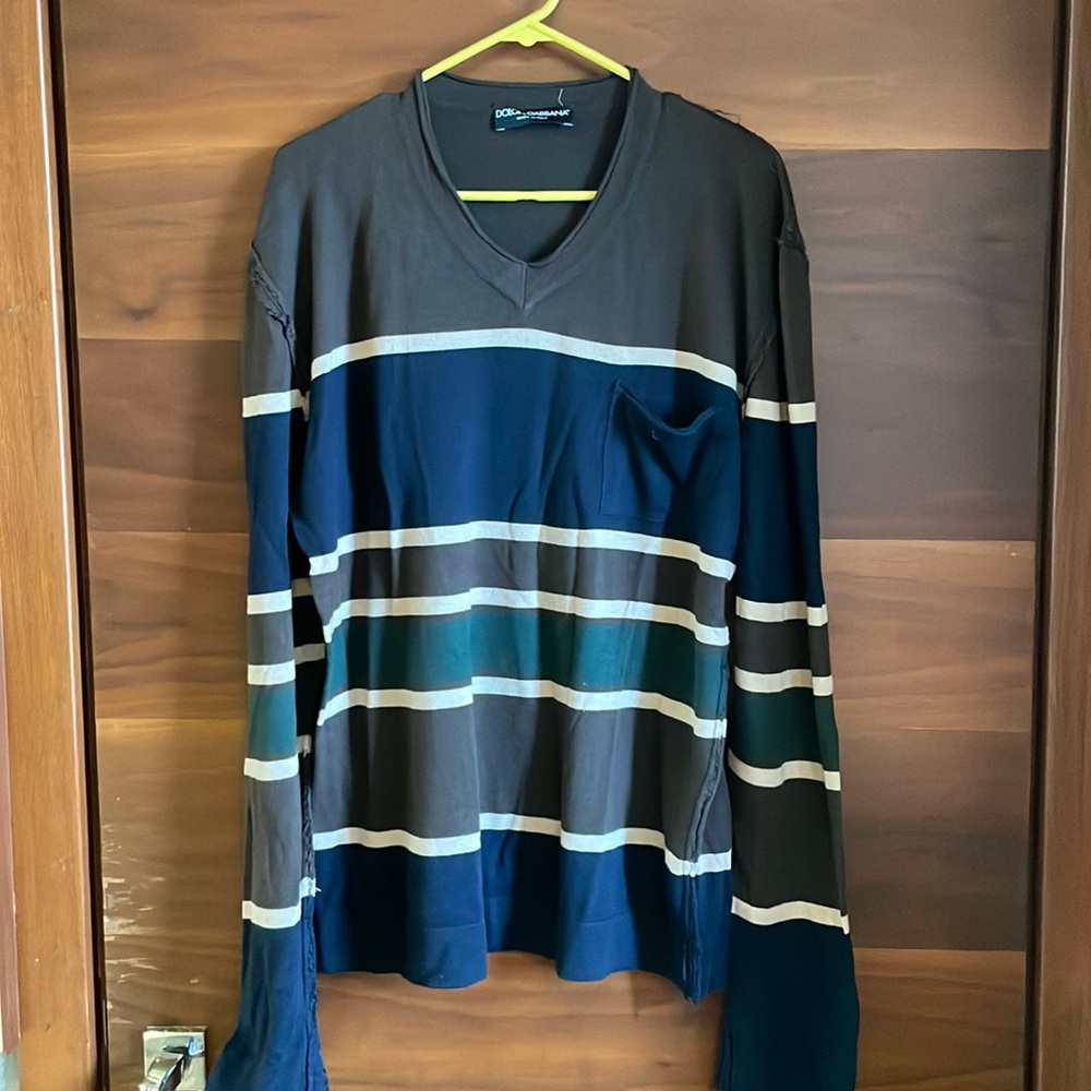 Dolce & Gabbana Long Sleeve Men’s Tshirt Cotton/Cashmere Size: 59/Medium
